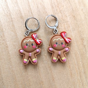 Christmas earrings Santa Gingerbread Festive jewelry