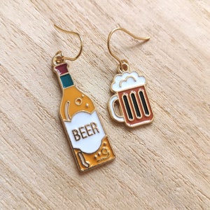 ビールイヤリング ワインイヤリング ワイン愛好家ギフト ビールファンギフト