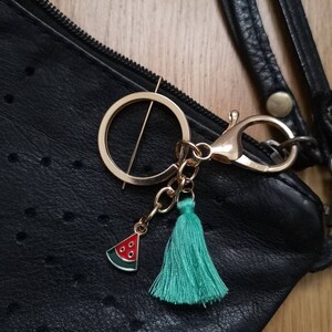 Watermelon Slice Summer Accessory Fruit Charm Watermelon Keychain - Etsy