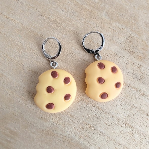 Chocolate chip cookies earrings Food jewellery Kawaii aesthetic