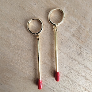 Match earrings Fun accessory Gold plated 14K