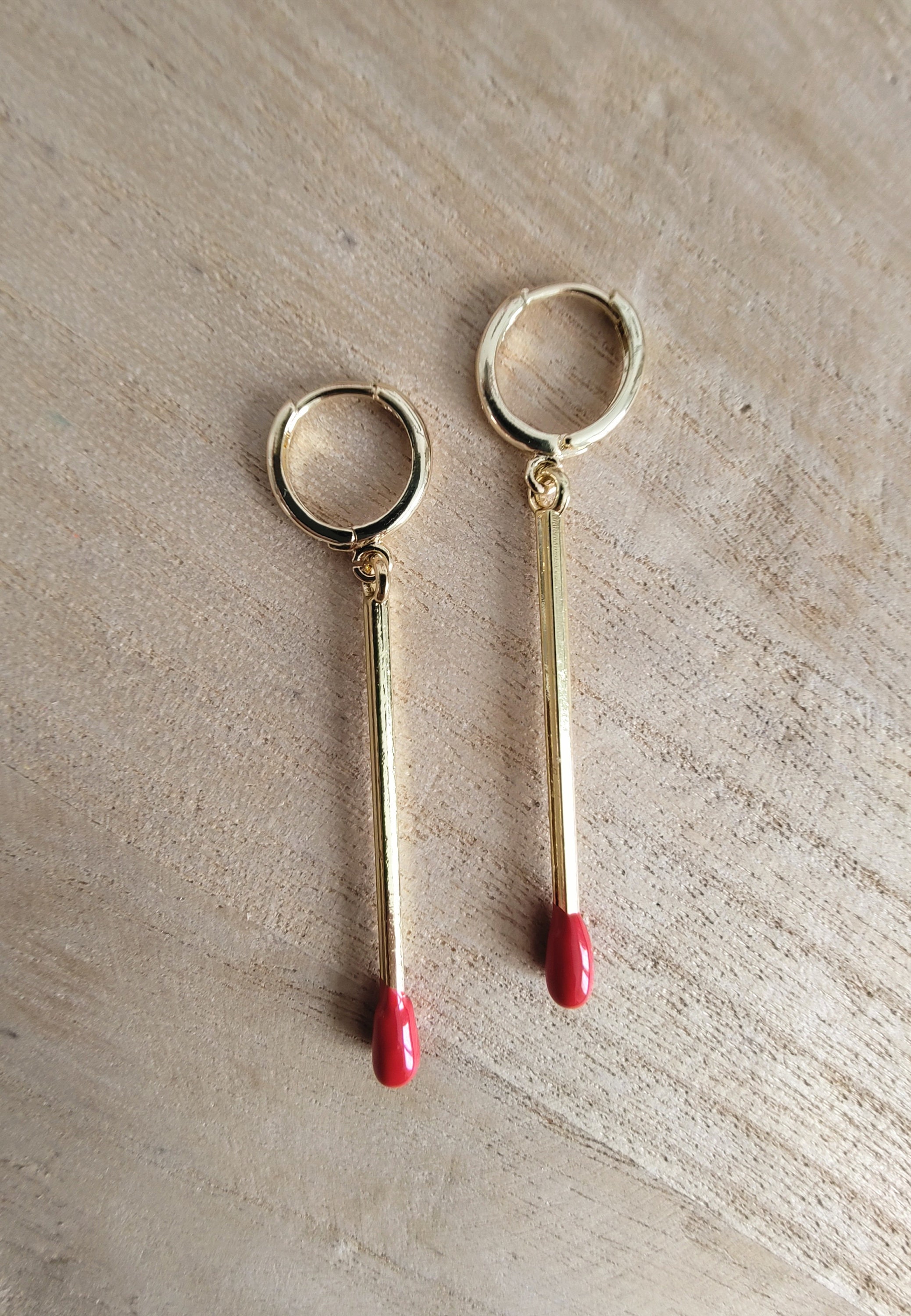 Match earrings Fun accessory Gold plated 14K