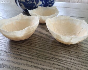 Fabric Bowl Set of 3, Small Shells to Decorate, Craft, Mixed Media Art