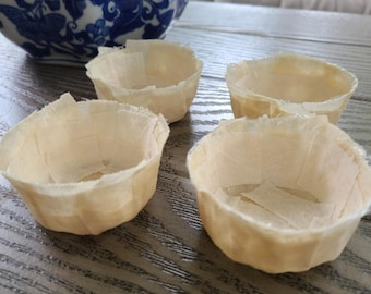 Fabric Bowls Set of 4, Miniature Shells, Craft, Decorate, Mixed Media