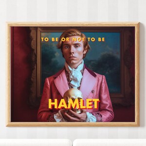 Wes Anderson Hamlet Poster | Printable Wall Art | Movie Poster | Shakespeare | English Teacher Book Lover Gift | Digital Download