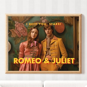 Wes Anderson Romeo and Juliet Poster | Printable Wall Art | Movie Poster | Shakespeare | English Teacher Book Lover Gift | Digital Download