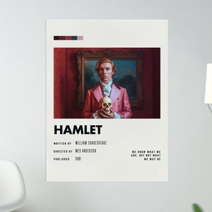Wes Anderson Hamlet Poster | Printable Wall Art | Movie Poster | Shakespeare | English Teacher Book Lover Gift | Digital Download