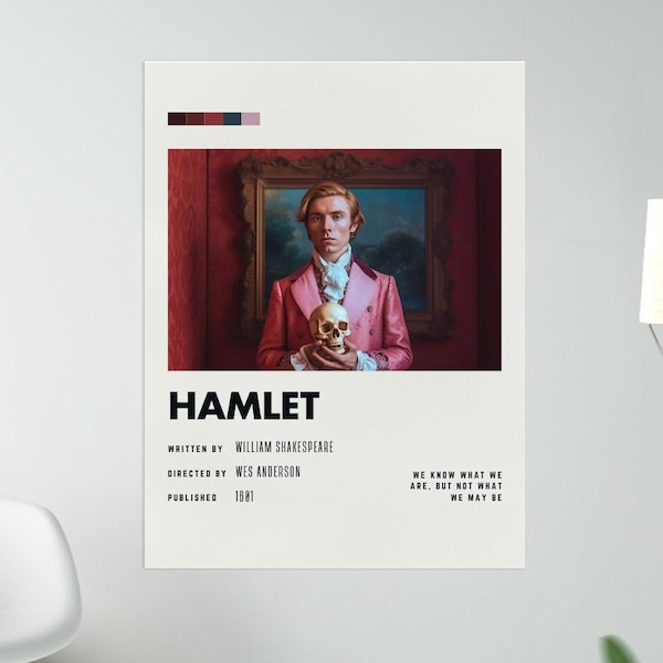 Wes Anderson Hamlet Poster | Printable Wall Art | Movie Poster | Shakespeare | English Teacher Book Lover Gift | Digital Download