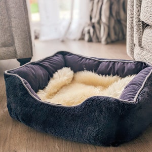 Natural Or Coloured Oval Genuine Sheepskin Comforter Pads For Seats, Pet Beds Rug Perfect for Cats and Small Dogs image 3
