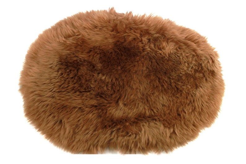 Natural Or Coloured Oval Genuine Sheepskin Comforter Pads For Seats, Pet Beds Rug Perfect for Cats and Small Dogs Red Fox