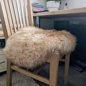 Oval Sheepskin Pet Bed Rug, Natural or Colored Comforter Pad image 10