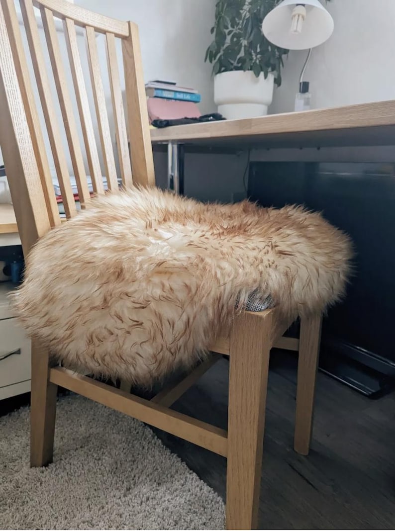Oval Sheepskin Pet Bed Rug, Natural or Colored Comforter Pad image 10
