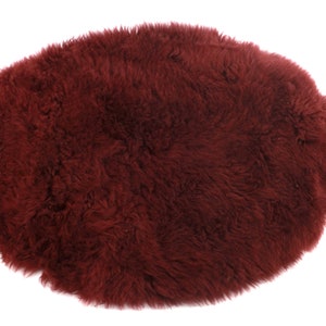 Natural Or Coloured Oval Genuine Sheepskin Comforter Pads For Seats, Pet Beds Rug Perfect for Cats and Small Dogs Plum