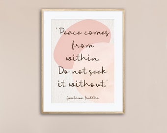 Buddha Quote, Inspiration Boho Wall Art, Zen Abstract, Modern Typography Poster, Motivation Print, Mid Century Art