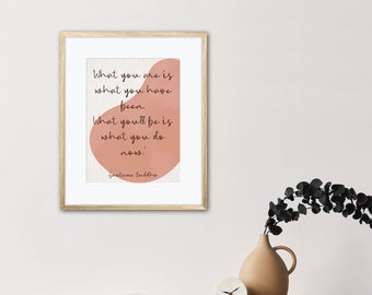 Buddha Quote, Inspiration Boho Wall Art, Zen Abstract, Modern Typography Poster, Motivation Print, Mid Century Art