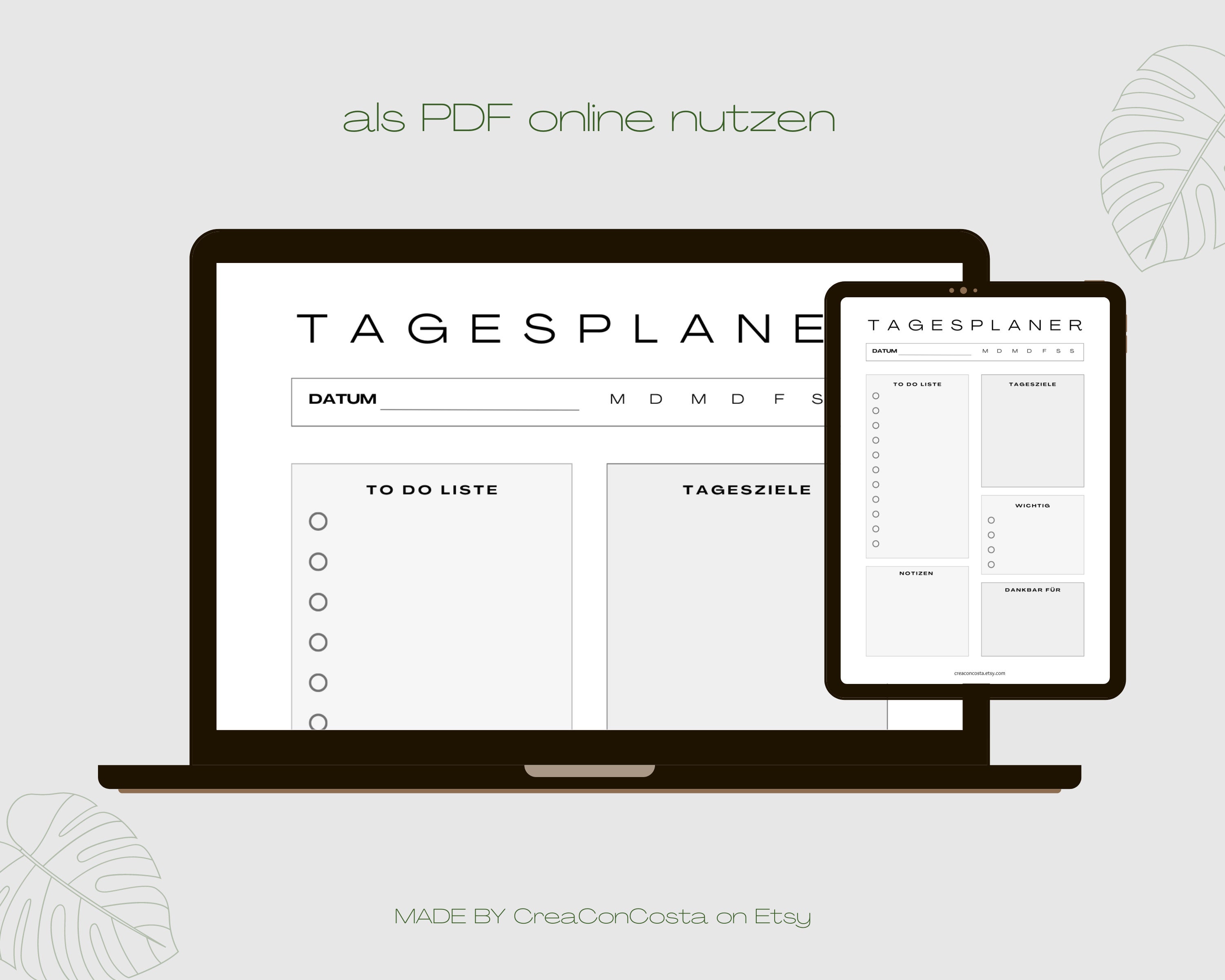  Tagesplaner Vorlage zum Ausdrucken oder Tagesplaner digital benutzen Bildidee 