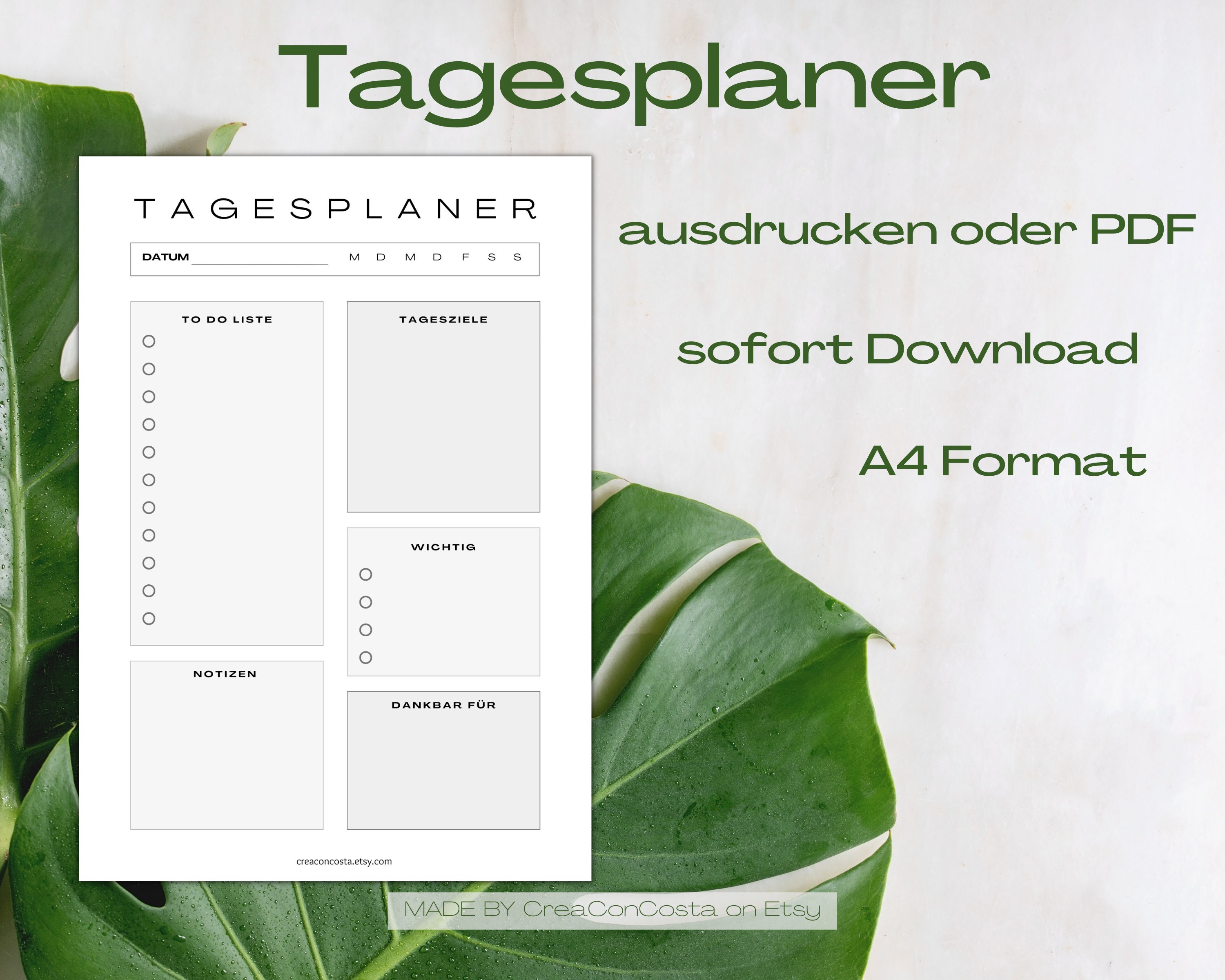  Tagesplaner Vorlage zum Ausdrucken oder Tagesplaner digital benutzen Bildidee 