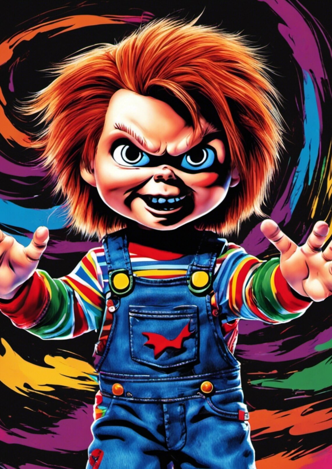 Scary AI Art A4 Print of Chucky for Horror Fans - Etsy
