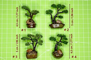 TIESOME Set 14 Piante In Miniatura Per Casa Delle Bambole – Bonsai Finti In Resina, Scala 1:12, Decorazione Giardino Delle Fate