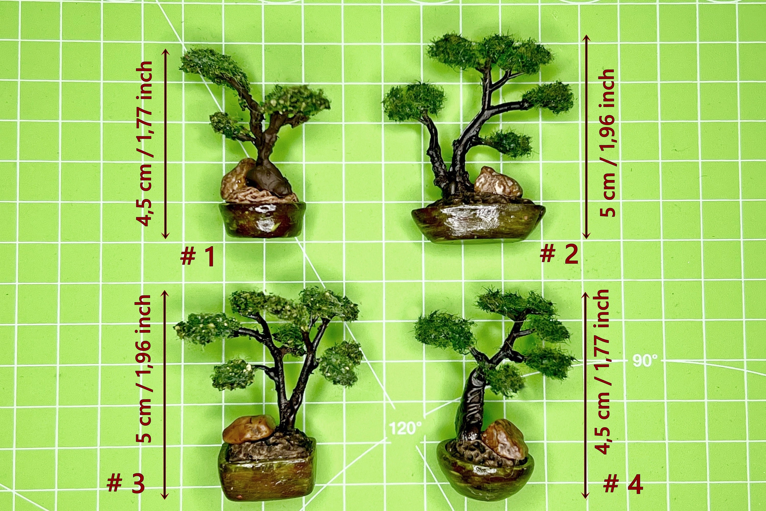 TIESOME Set 14 Piante In Miniatura Per Casa Delle Bambole – Bonsai Finti In Resina, Scala 1:12, Decorazione Giardino Delle Fate