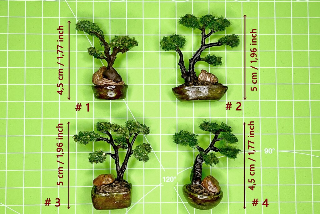 TIESOME Set 14 Piante In Miniatura Per Casa Delle Bambole – Bonsai Finti In Resina, Scala 1:12, Decorazione Giardino Delle Fate