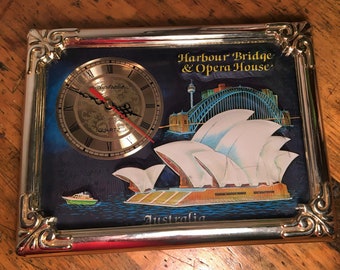 Sidney Opera House & Harbour Bridge Vintage Clock