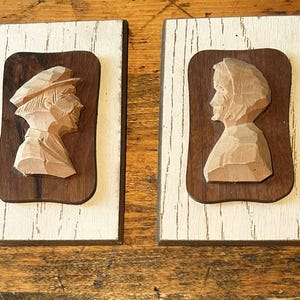 1940s Wood Carvings Artist Rosaire Audet Folk Art