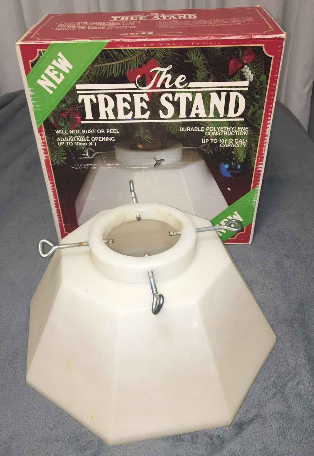 Watering Christmas Tree Stand Vintage White Plastic Holds up Etsy