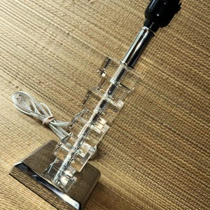 Vintage Faceted Crystal Or Glass Decorative Footed Table Lamp