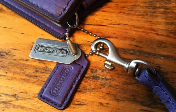 Coach Purple Leather Wristlet / Clutch Bag / Purs… - image 3