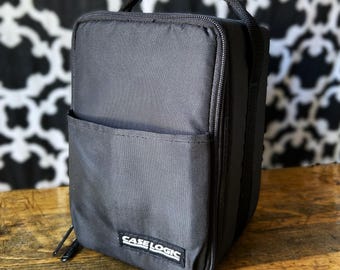 Case Logic 13 CD Portable Upright Zippered Case w/Handle & Front Pocket (Holds 2 Double CD's) Black Nylon