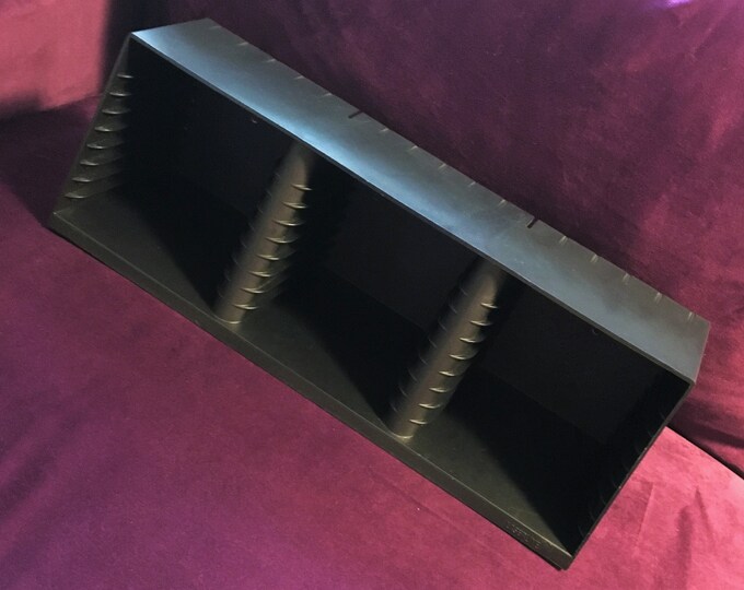 Laserline CD Rack Vintage, Wallmounted, Black Plastic Storage for 30