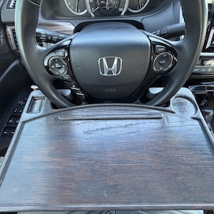Oak Steering Wheel Tray: Car Eating, Laptop, and Office Tray