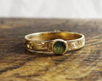 Raw Moldavite Ring, 925 Sterling Silver, Handmade Gemstone Ring