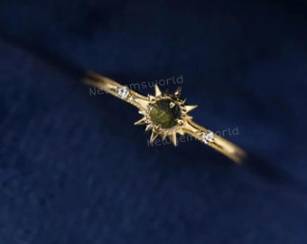 Moldavite Ring, Hidden Moldavite Ring, Unique Moldavite Ring, meteorite ring, Authentic Moldavite, Handmade Ring, Christmas gift, Gifts,Ring