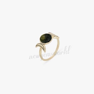 Moldavite Ring, Natural Moldavite Ring, Sterling Silver, Raw Moldavite, Evil eye Ring, Genuine Rough Moldavite, Boho Twig Band, Gift For Her