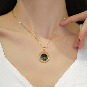 Raw Moldavite Sterling Silver Pendant: Green Gemstone Necklace