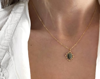 Raw Moldavite Pendant, Sterling Silver Necklace, Handmade Gemstone Jewelry