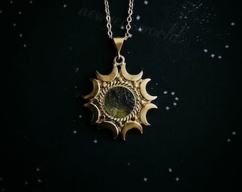 Raw Moldavite Pendant, Sterling Silver Necklace, Handmade Gemstone Jewelry