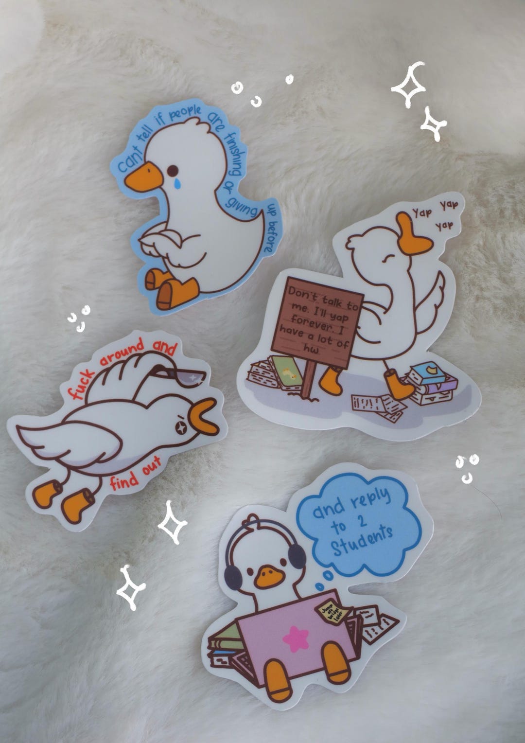 Silly Duck Stickers - Etsy