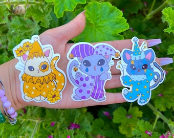 Cute Clown Cat Stickers