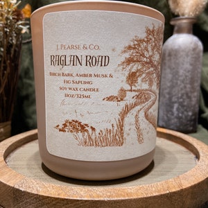 Luxury Irish Candle Raglan Road // Birch Bark, Amber Musk, & Fig Sapling image 3