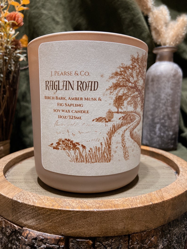 Luxury Irish Candle Raglan Road // Birch Bark, Amber Musk, & Fig Sapling image 3