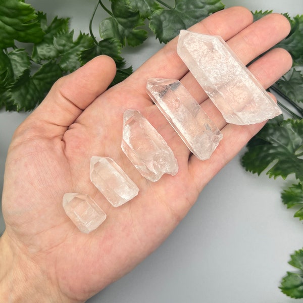 Raw Clear Quartz Point: Size Options (0.5" - 3") - Natural Clear Quartz Crystal Point - Grade A Brazilian Quartz Point