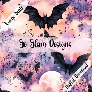 Bats Seamless Pattern: Halloween Fabric Design (Digital Download)