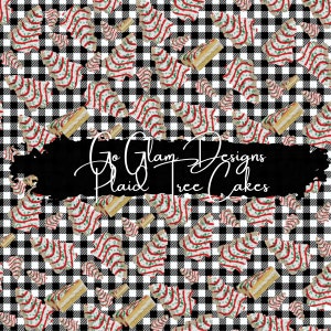Plaid Tree Cakes Seamless Pattern, Repeat Pattern, Digital Download, Digital Paper, Seamless File, Fabric Pattern, Christmas Seamless