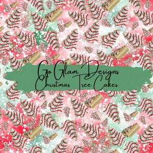 Christmas Tree Cakes Seamless Pattern, Repeat Pattern, Digital Download, Digital Paper, Seamless File, Fabric Pattern