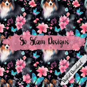 Naadloos Boho Pappillion-patroon, herhaalpatroon, Digitale download, Commercieel gebruik, Digitaal papier, Naadloos bestand, Naadloos bloemenpatroon, Digitale download, Naadloos bloemenpatroon