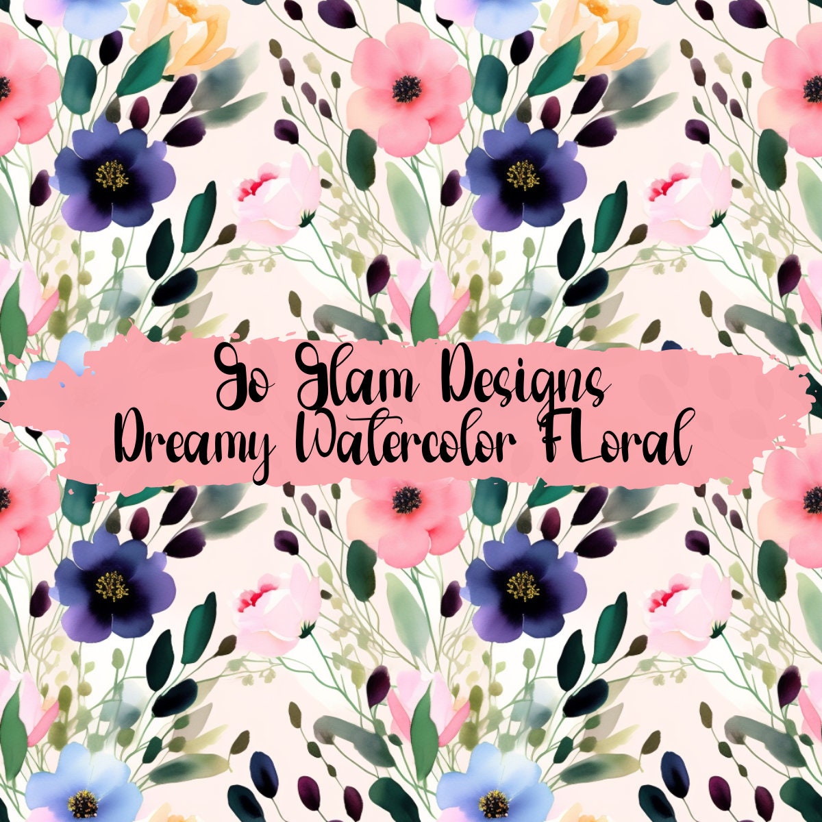 Dreamy Watercolor Floral Seamless Pattern, Soft Pastel Flower Digital ...