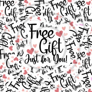 Free Gift Just For You Sticker Template, Small Business, Print Cut Template, Packaging Sticker, Digital Download, PNG Sticker Download